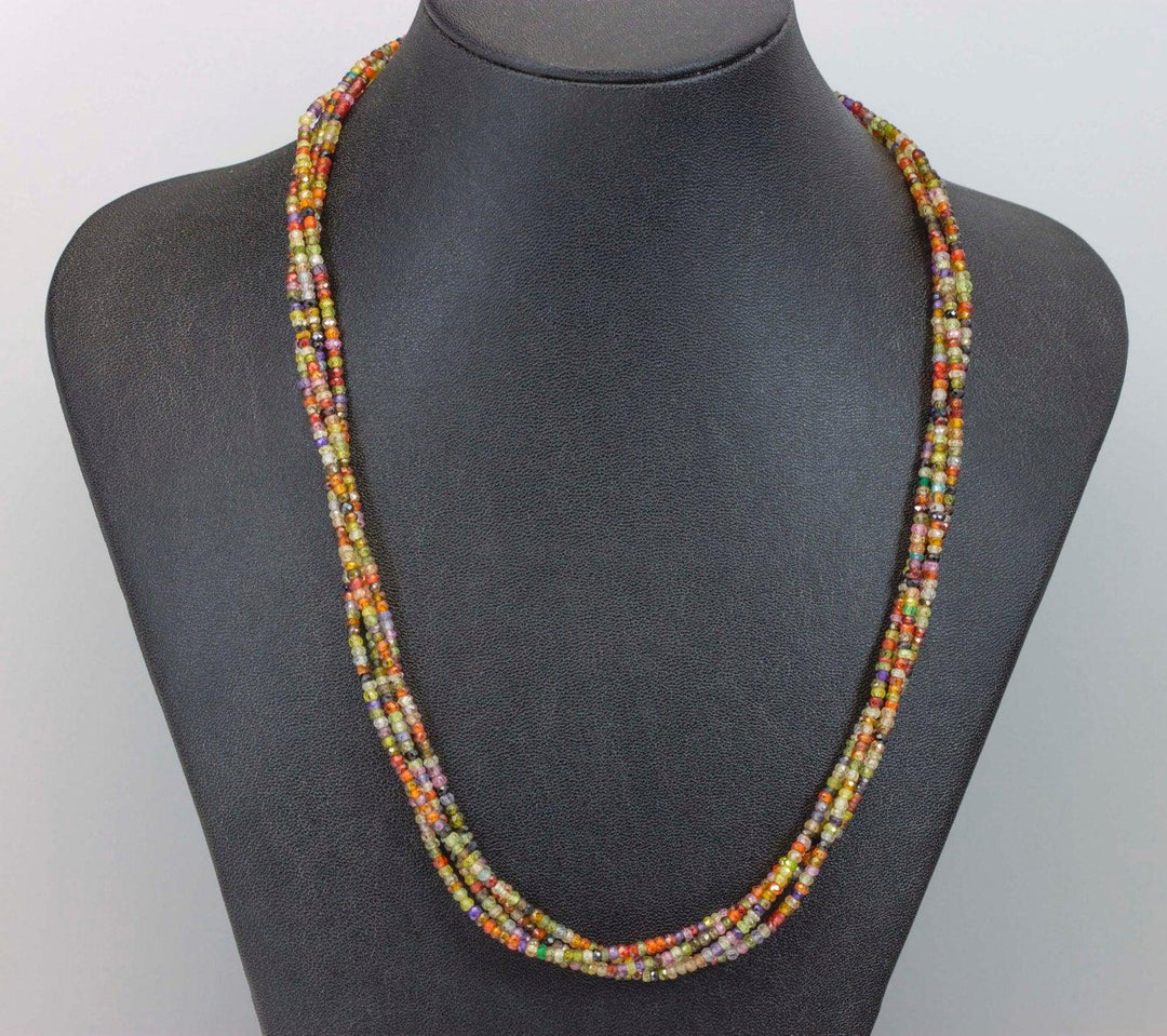 Cubic Zirconia Necklace or Wrap Bracelet Triple Strand 20 21 Inch or 6.5 to 7.5 Twist or Straight Versatile CZ Multiple Colors Multi Colors - Spyglass Designs