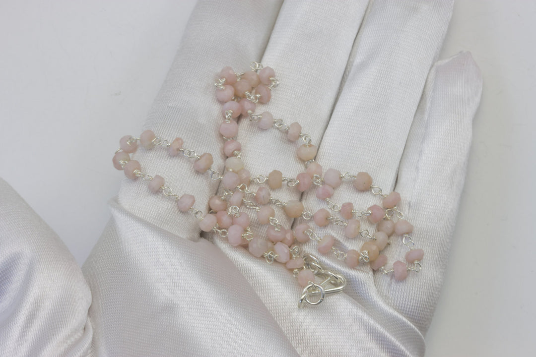 Pink Opal Necklace Sterling Silver or 14k Gold Fill Peruvian Opals 18 19 Inches natural faceted soft color AAA Spyglass Designs Dainty