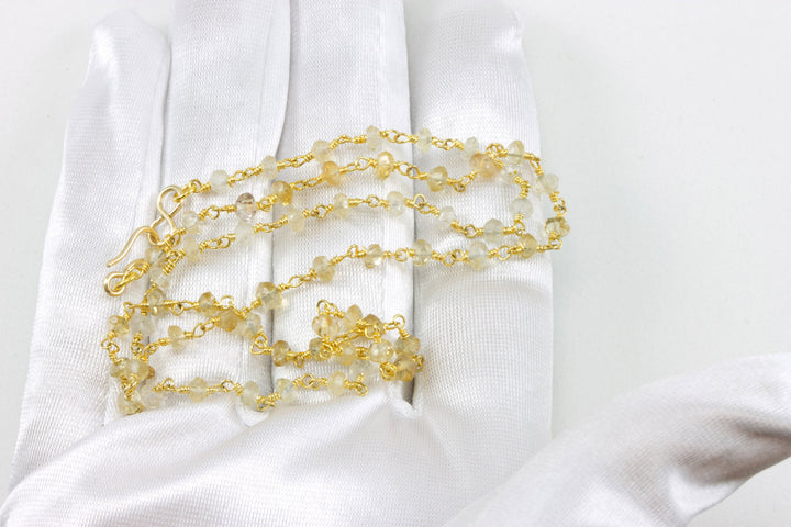 Yellow Citrine Necklace 14k Gold Filled or Sterling Silver Chain Link Faceted  18 19 Inches Simple Dainty Everyday Lightweight Small