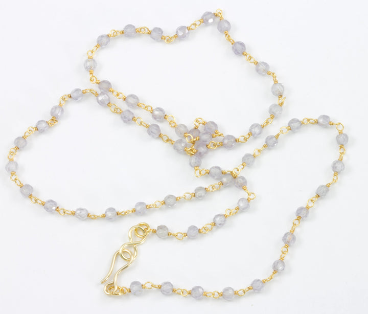 CZ Necklace 14k Gold Filled  Chain Link Faceted  18 19 Inches Multicolors Pink or Lavender Multi Colors Cubic Zirconia