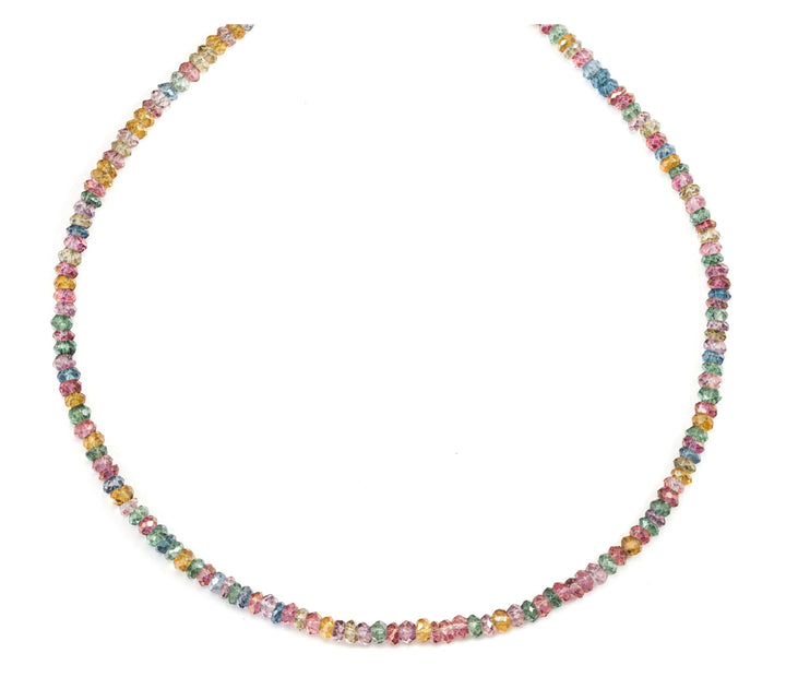 Mystic Quartz  Necklace Beaded 14k Gold Filled Solid Strand Faceted 18 19 Inch  AAA Purple Blue Lavender Iridescent colors 3mm size