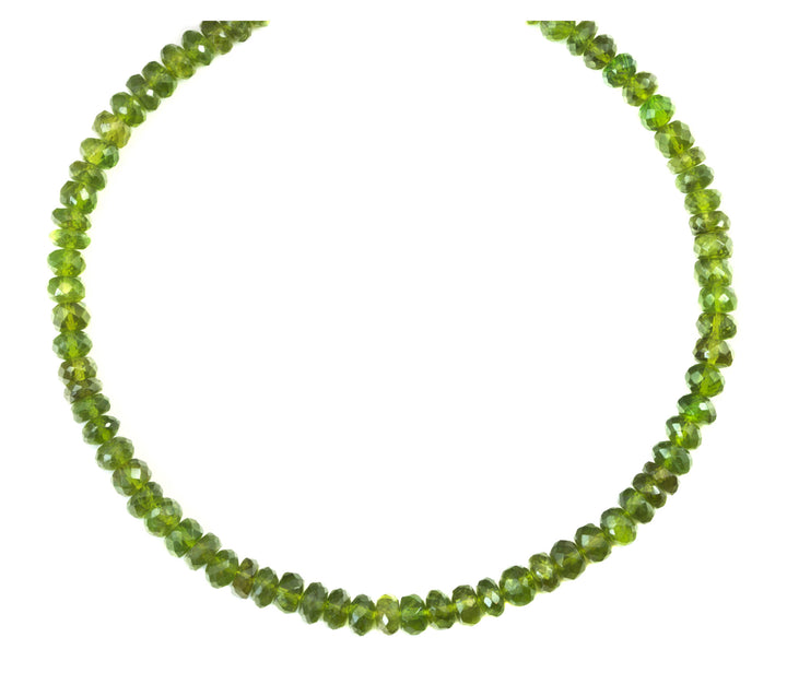 Vesuvianite Necklace Natural Green 14k gold filled or Sterling Silver Faceted 20 Inch AAA Solid Strand 5mm 6mm AAA Classic Simple Rare Stone