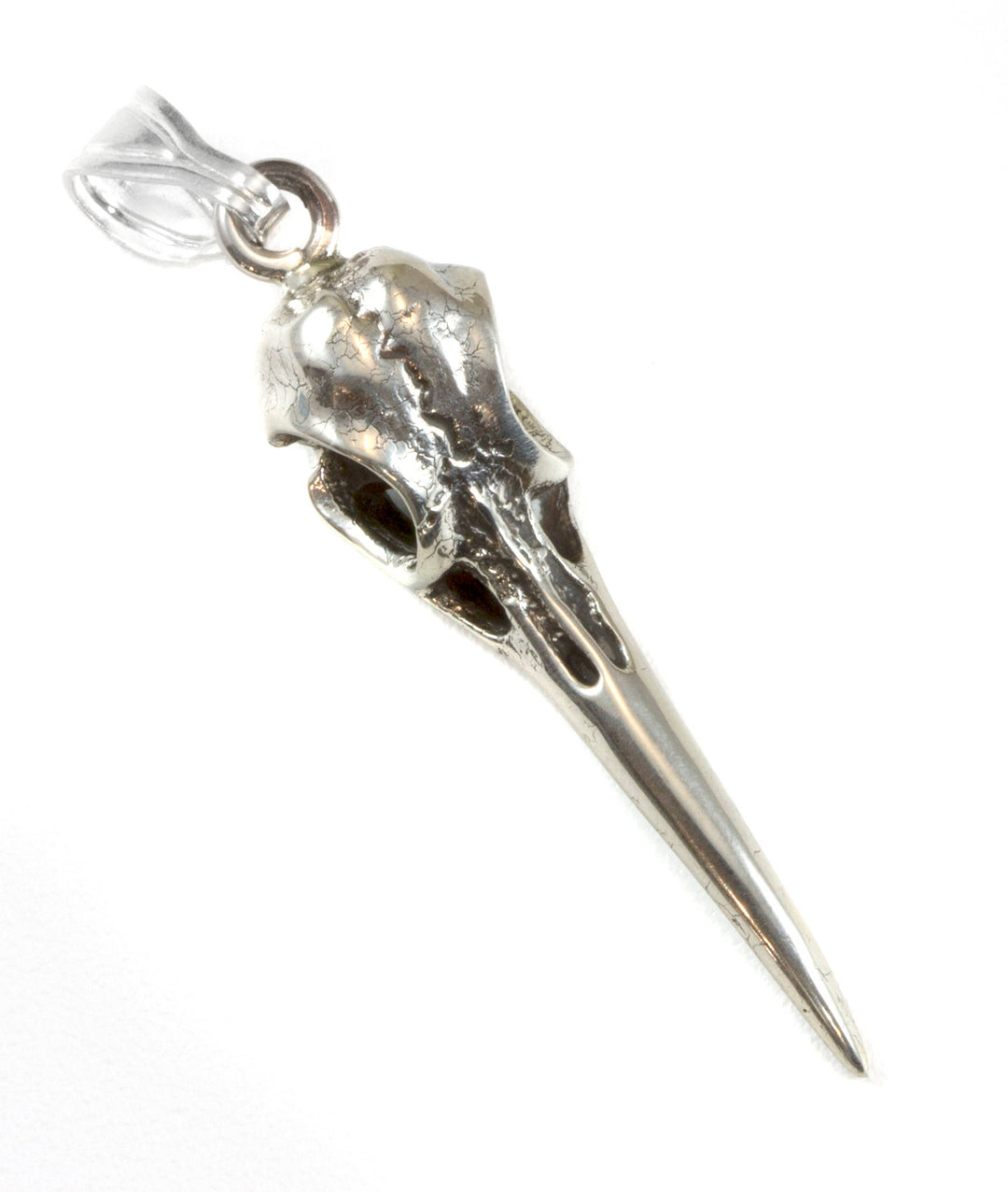 Hummingbird Bird Skull Necklace Pendant Large sculpted carved quality cast design unique one of a kind 1.8 Inches Spyglass Designs