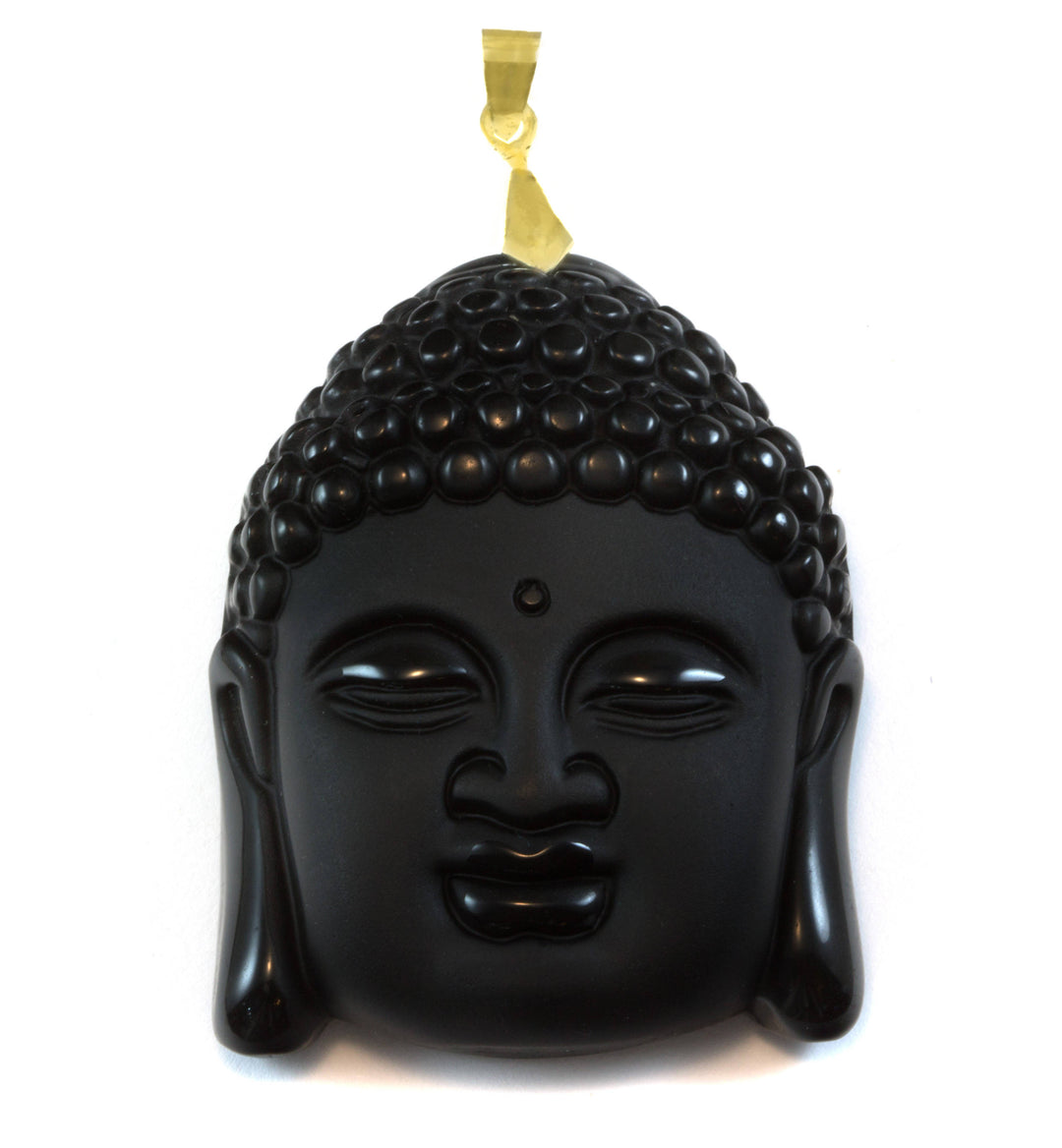 Popular Pyrite Buddha Face Golden Detail Carved Pendant