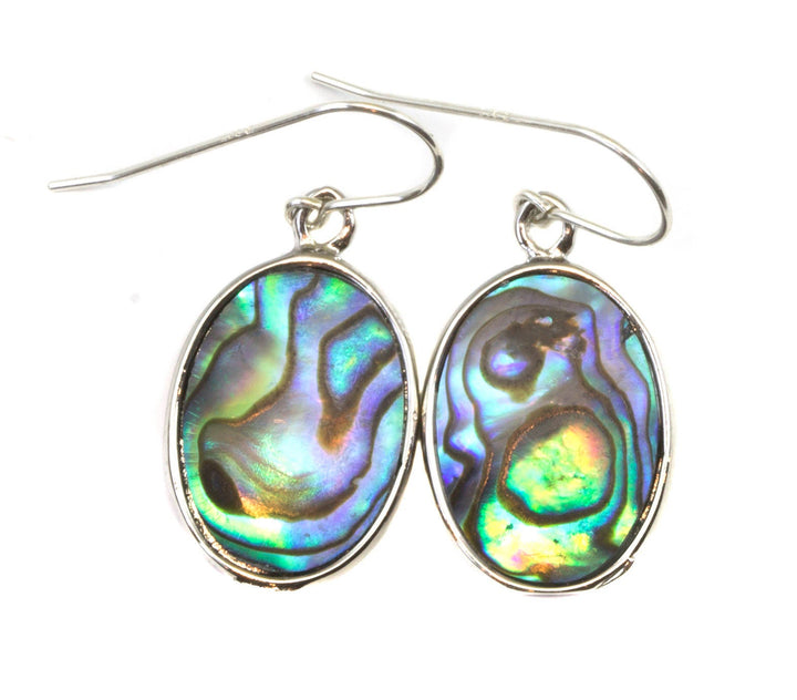 Abalone Paua Shell Teardrop Earrings Natural Peacock Oval Bezel Set  Sterling Silver Simple MOP Drops AAA Green Blue  Everyday Drops