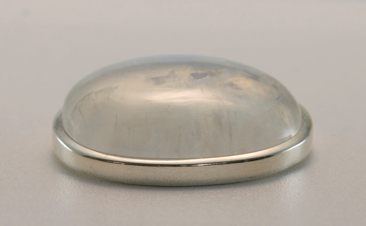 Blue Moonstone Pendant smooth Sterling Silver Square Cut Necklace Pendant Bezel Set Cabachon Simple Unique Design Natural Rainbow Oval