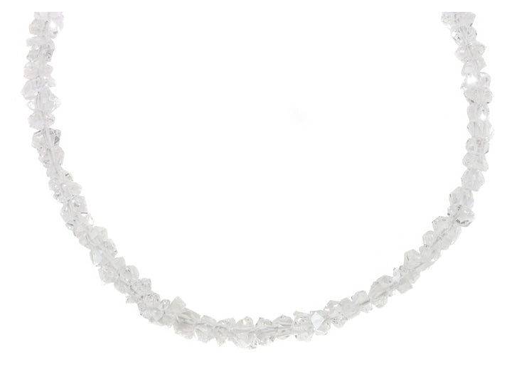 Herkimer Diamond Necklace Natural Clear Solid Strand Dainty Sterling Silver Herkimer Double Terminated Quartz 20 Inches Simple