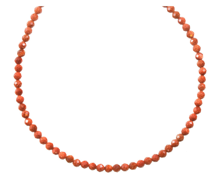 Goldstone Necklace 14k Gold filled or Sterling Silver 18 19 Inch Chain Faceted Golden Sparkly 3mm Solid Strand Dainty Dark Blue Spyglass