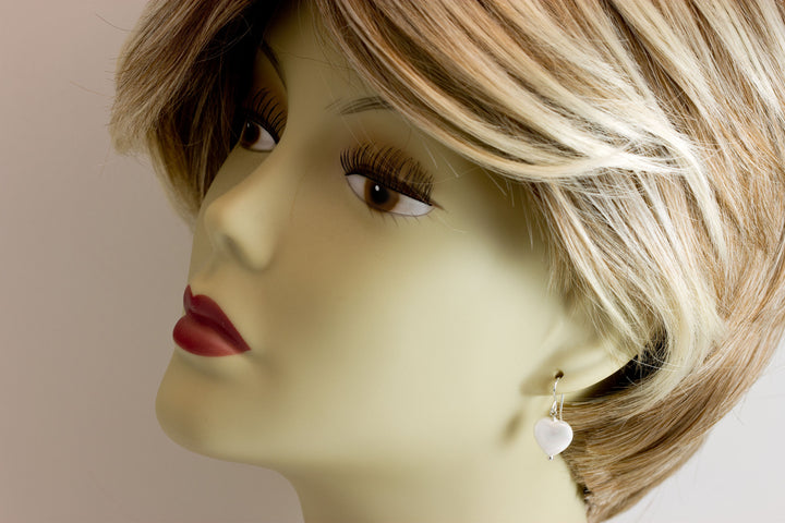 Mother of Pearl Earrings White Shell Heart Dainty Teardrop Natural 14k Solid Gold or Filled or Sterling Silver  High Luster Simple Drops MOP