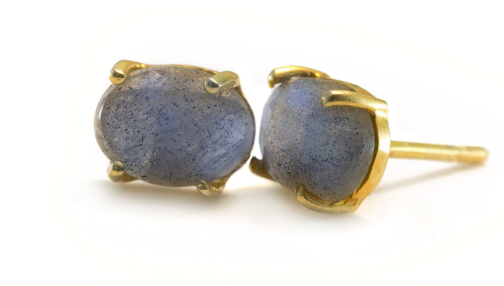 Labradorite Earrings Oval Post Studs 14k Gold Filled  blue flash faceted oval stones simple classic 10mm simple everyday dainty classic