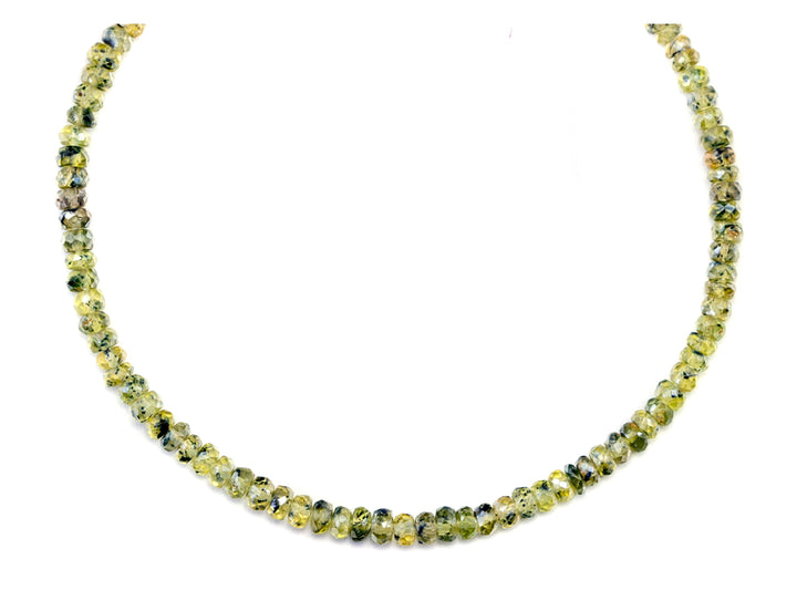 Yellow Champagne Sapphire Necklace  Solid Strand 14k Gold Fill or Sterling Silver 20 Inch Length Dainty Simple Faceted Natural Rare