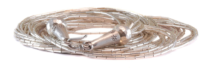 Fine Sterling Silver Necklace 10 Strands 18 or 28 Inch Solid Barrel Strands Classic and Versatile Casual or Dressy Spyglass Designs