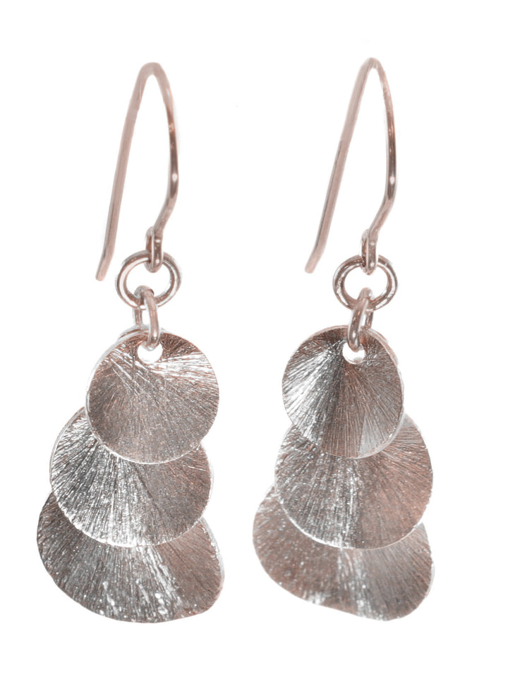 14k Gold and Sterling Silver Earrings Brushed Finish Stacked Coin Turquoise Pearl or Simple Chandelier Style Movement