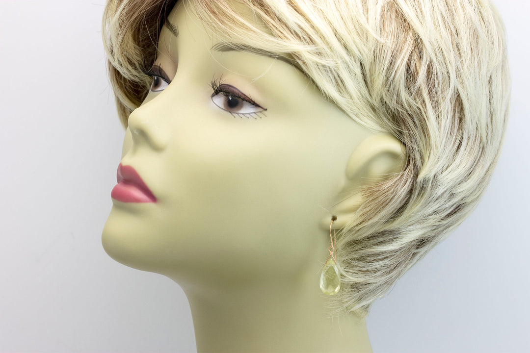 Lemon Yellow Quartz Earrings Sterling Silver or 14k Solid Gold or Yellow or Rose Filled Teardrop Faceted Natural Soft Yellow Classic Drops
