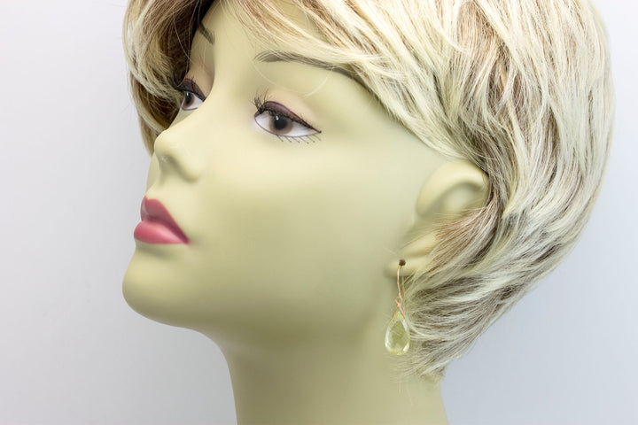 Lemon Yellow Quartz Earrings Sterling Silver or 14k Solid Gold or Yellow or Rose Filled Teardrop Faceted Natural Soft Yellow Classic Drops