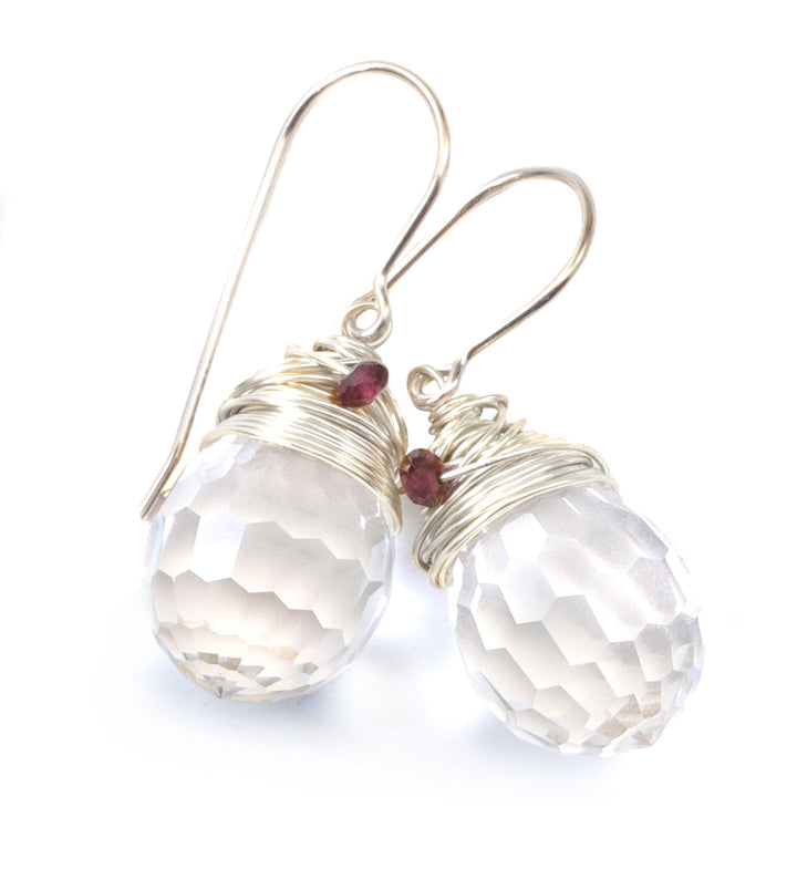 Spyglass Designs Wire Wrapped Earrings created with Disco Ball Clear Crystals from Swarovski ® 14k Solid Gold or Sterling Silver Dangles