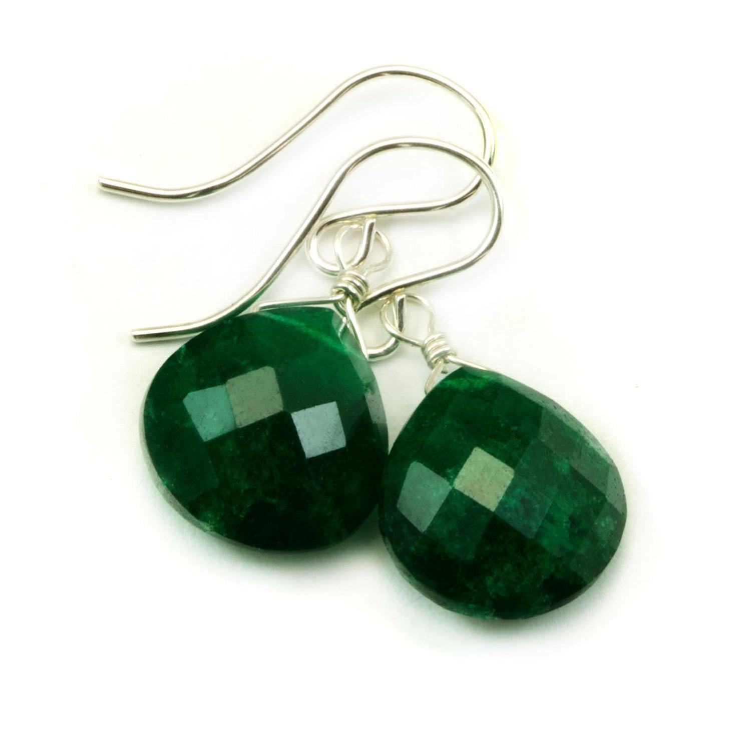 Dark green onyx drop earrings by Joules By Radhika | The Secret Label
