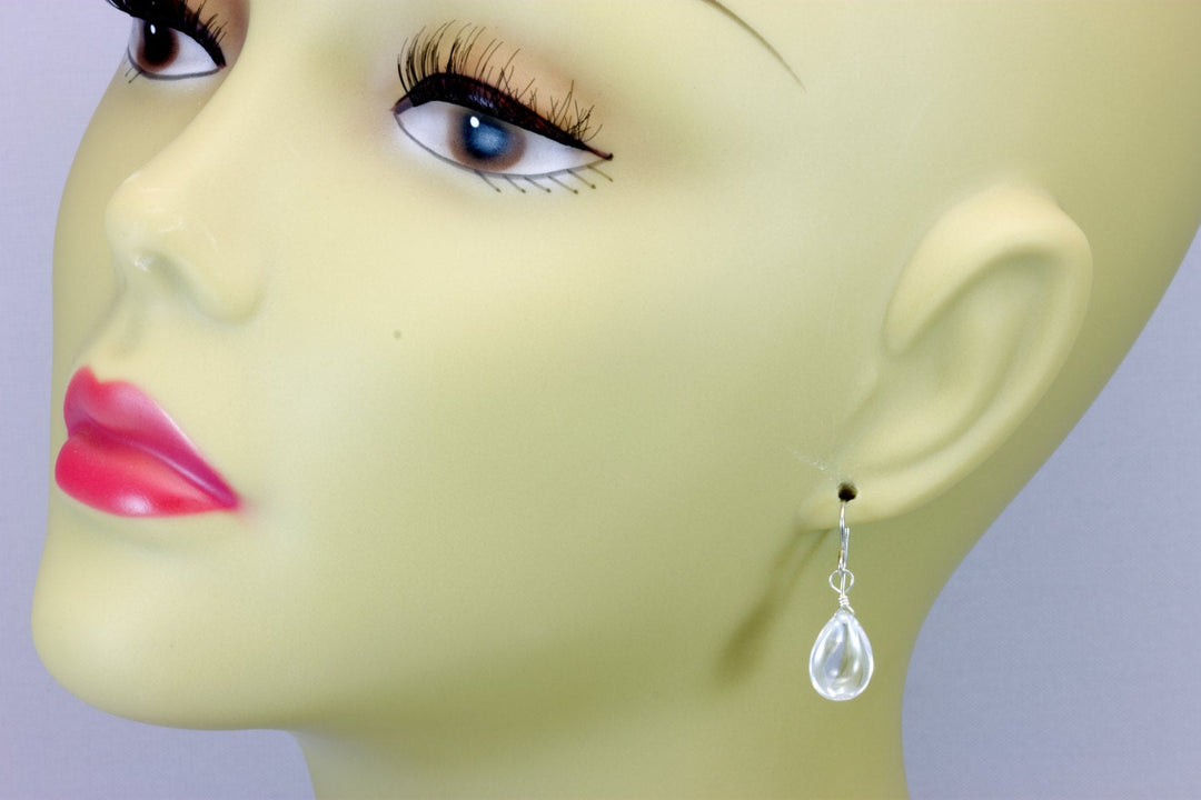 White Clear Cubic Zirconia Earrings Smooth CZ  Sterling Silver or 14k Solid Gold or Filled  Sim Diamond Teardrops Simple Pear Drops Spyglass