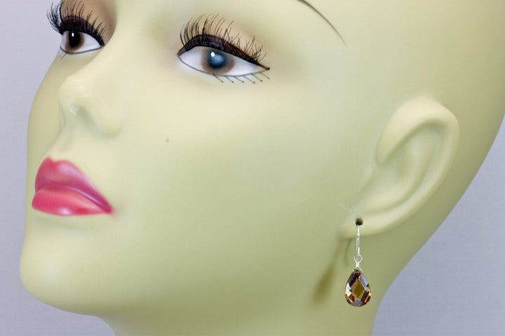 Chocolate Sim Diamond Cubic Zirconia Earrings Teardrop Pear Briolettes AAA CZ  14k Solid Gold or Filled or Sterling Silver  Classic Drops