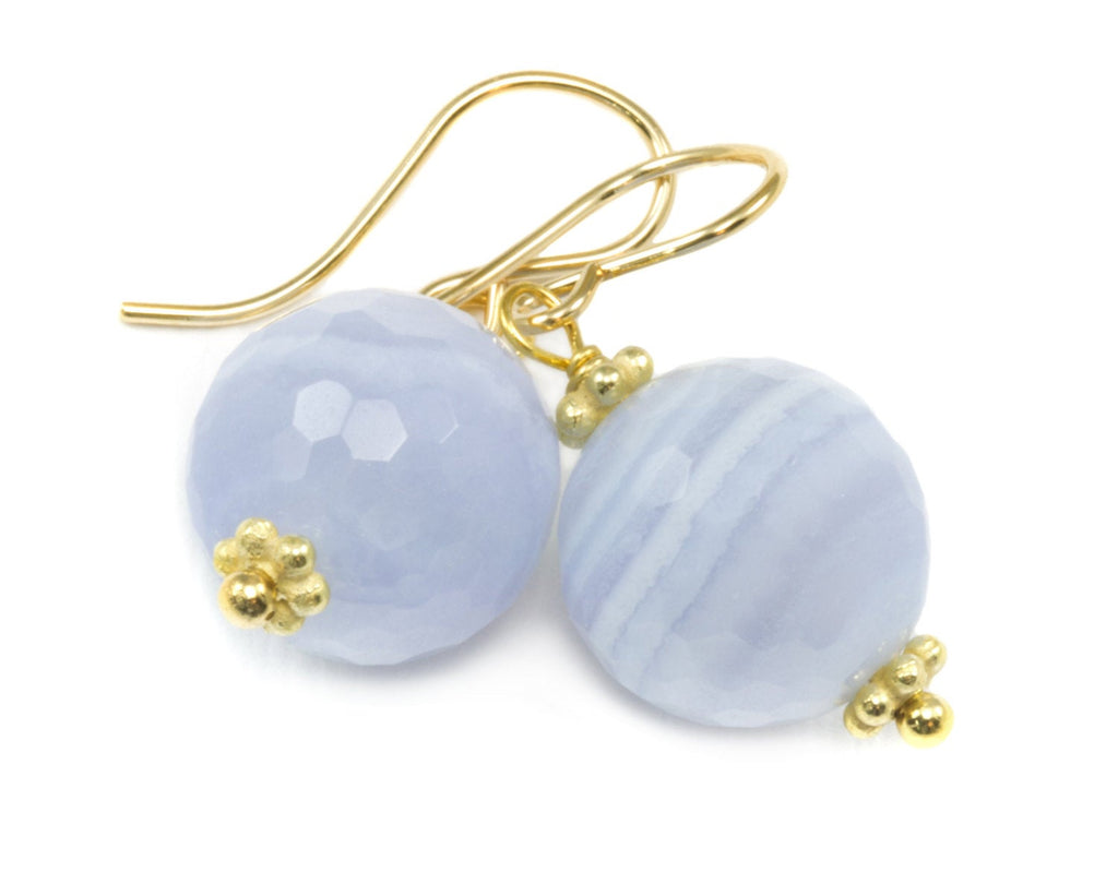 Blue Lace outlets Agate Gemstone Drop earrings- 14k Gold-fill